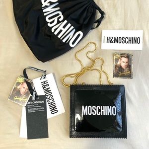 Moschino x H&M small purse in black & gold
